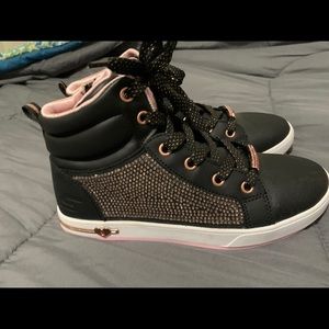 Fun, girly, edgy High tops. Zipper for easy on-off